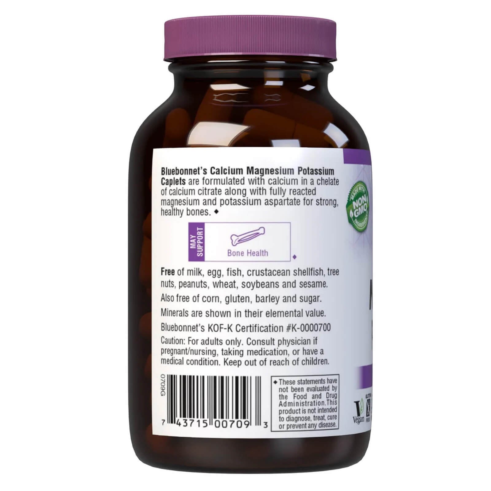 Bluebonnet Calcium Magnesium & Potassium 90 Caplets